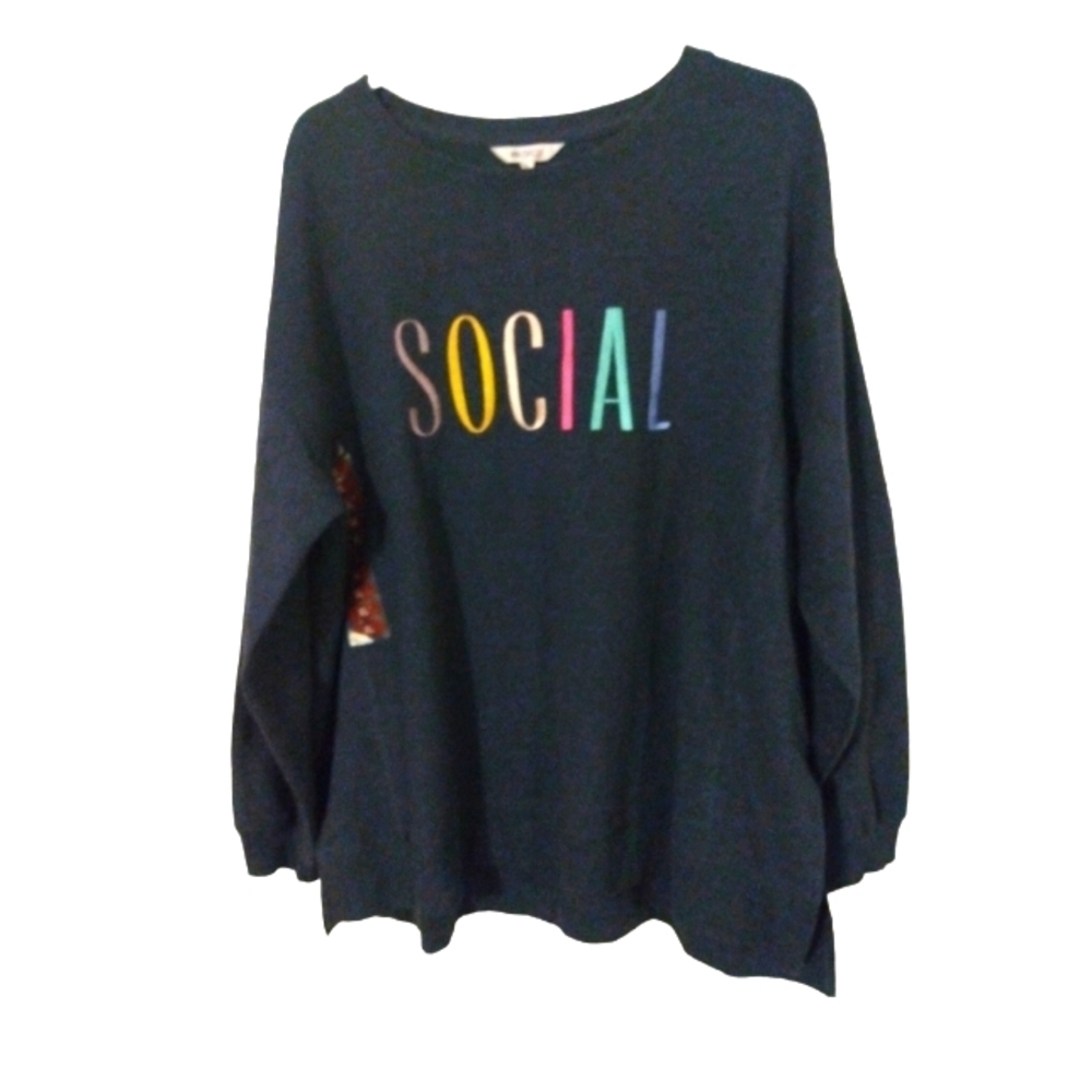 Wildfox "SOCIAL" Super Soft Roomy Sweatshirt Sz. XL NWOT